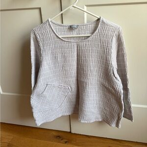 Habitat Cotton Gauze Long Sleeve Top - Cream